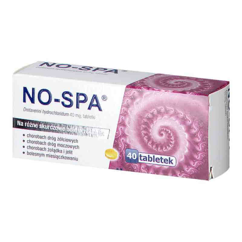 NO-SPA, tabletki rozkurczowe na ból brzucha, 40 szt.