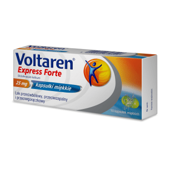 Voltaren Express Forte, kapsułki przeciwbólowe przeciwzapalne i przeciwgorączkowe, 10 szt.
