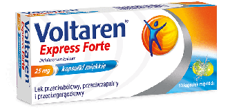 Voltaren Express Forte, kapsułki przeciwbólowe przeciwzapalne i przeciwgorączkowe, 10 szt.