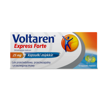 Voltaren Express Forte, kapsułki przeciwbólowe przeciwzapalne i przeciwgorączkowe, 10 szt.