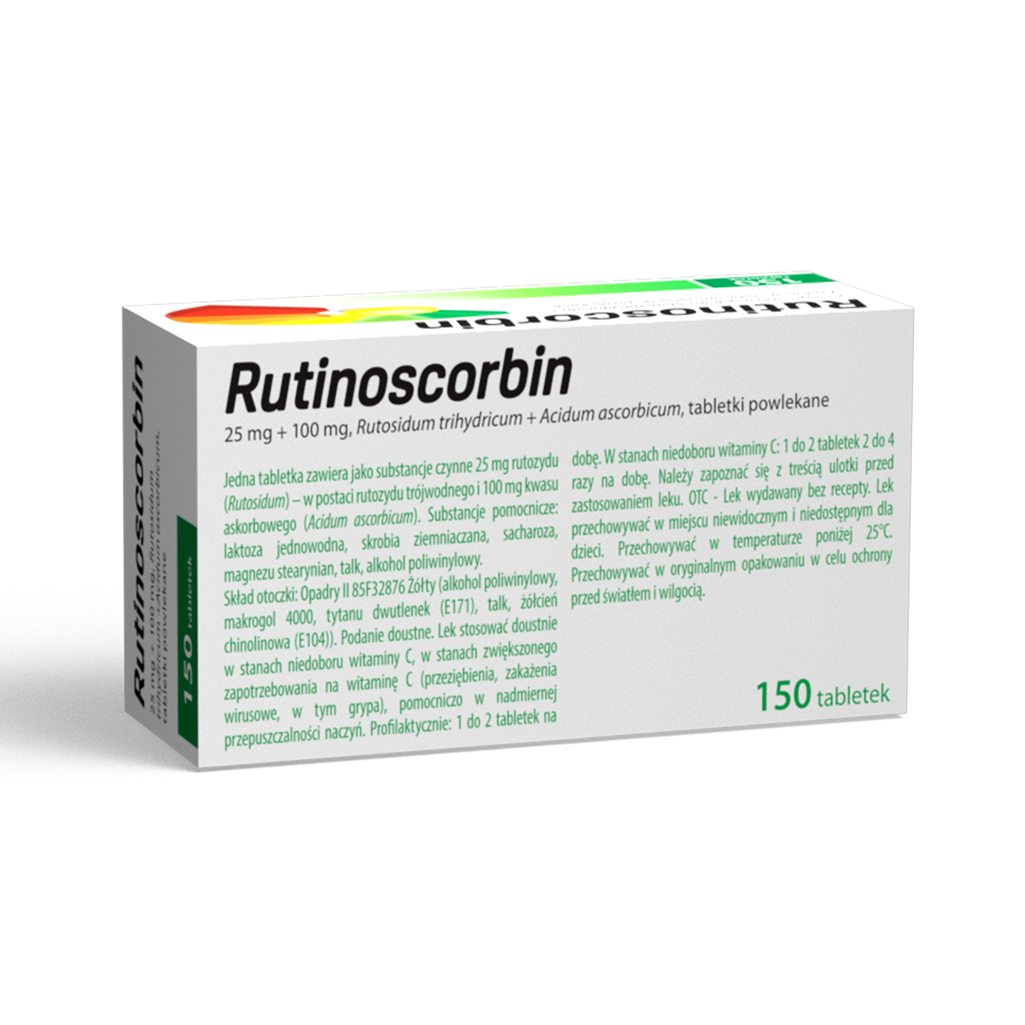 Rutinoscorbin, tabletki powlekane na odporność z witaminą C, 150 szt.
