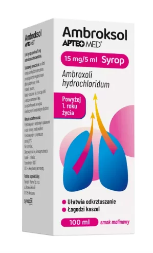 Ambroksol Apteo Med 15mg/5ml syrop, 100 ml