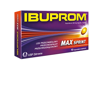 Ibuprom Max Sprint 400 mg, kapsułki przeciwbólowe, przeciwgorączkowe i przeciwzapalne, 10 szt.