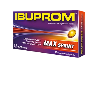Ibuprom Max Sprint 400 mg, kapsułki przeciwbólowe, przeciwgorączkowe i przeciwzapalne, 10 szt.