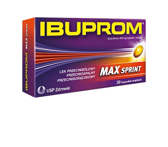 Ibuprom Max Sprint 400 mg, kapsułki przeciwbólowe, przeciwgorączkowe i przeciwzapalne, 20 szt.