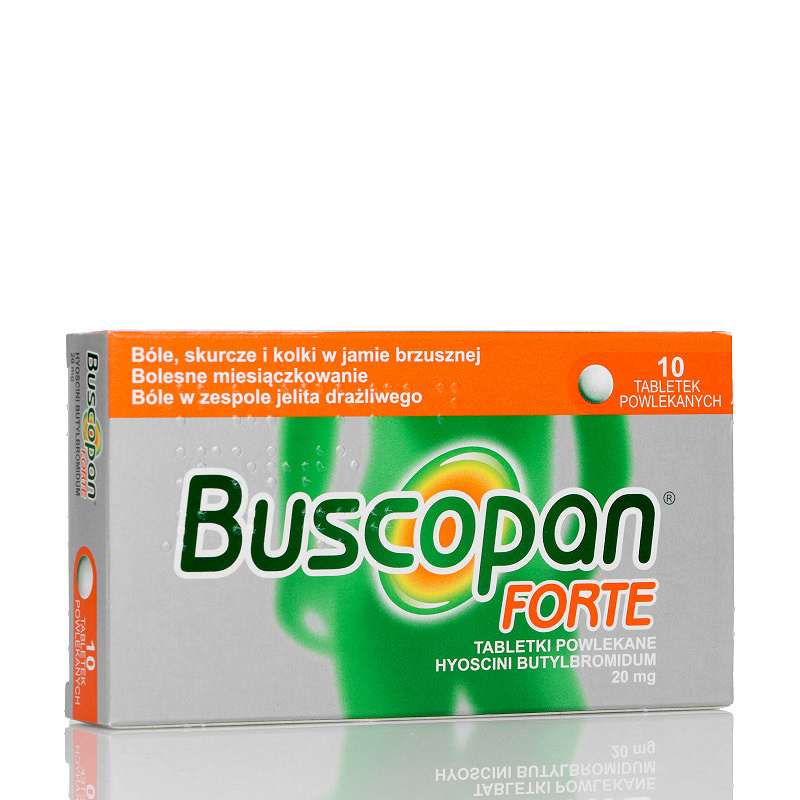 Buscopan Forte, tabletki rozkurczowe w bólu brzucha, 10 szt.