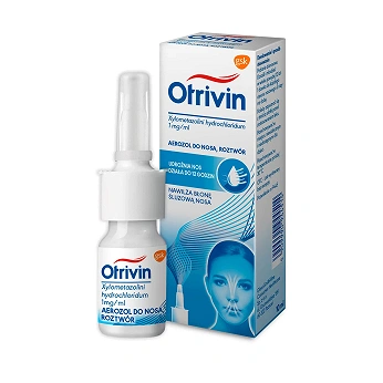 Otrivin 0,1%, aerozol udrażniający nos, nawilżający błonę śluzową, butelka 10 ml