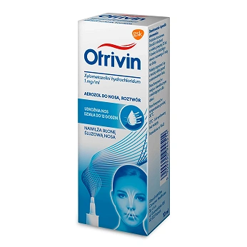 Otrivin 0,1%, aerozol udrażniający nos, nawilżający błonę śluzową, butelka 10 ml
