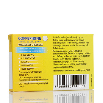 Coffepirine 450 mg + 50 mg, tabletki, 12 szt.
