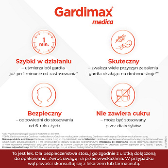 Gardimax Medica, tabletki łagodzące stan zapalny jamy ustnej i gardła, 24 szt.