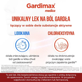 Gardimax Medica, tabletki łagodzące stan zapalny jamy ustnej i gardła, 24 szt.
