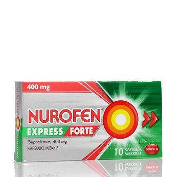 Nurofen Express Forte, kapsułki na ból różnego pochodzenia o nasileniu słabym i umiarkowanym, 10 szt.