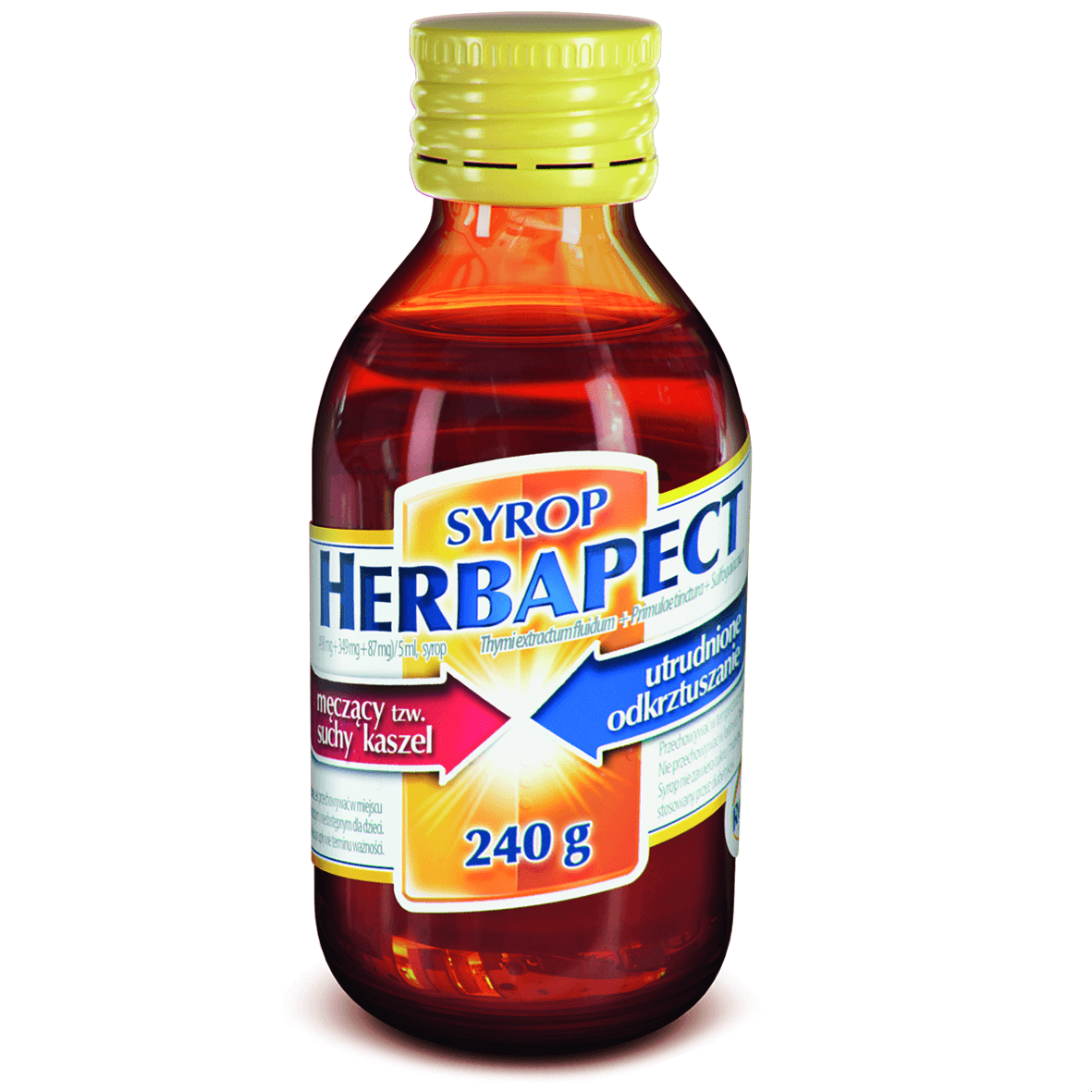 Herbapect , syrop na utrudnione odkrztuszanie, suchy, męczący kaszel, 240 g
