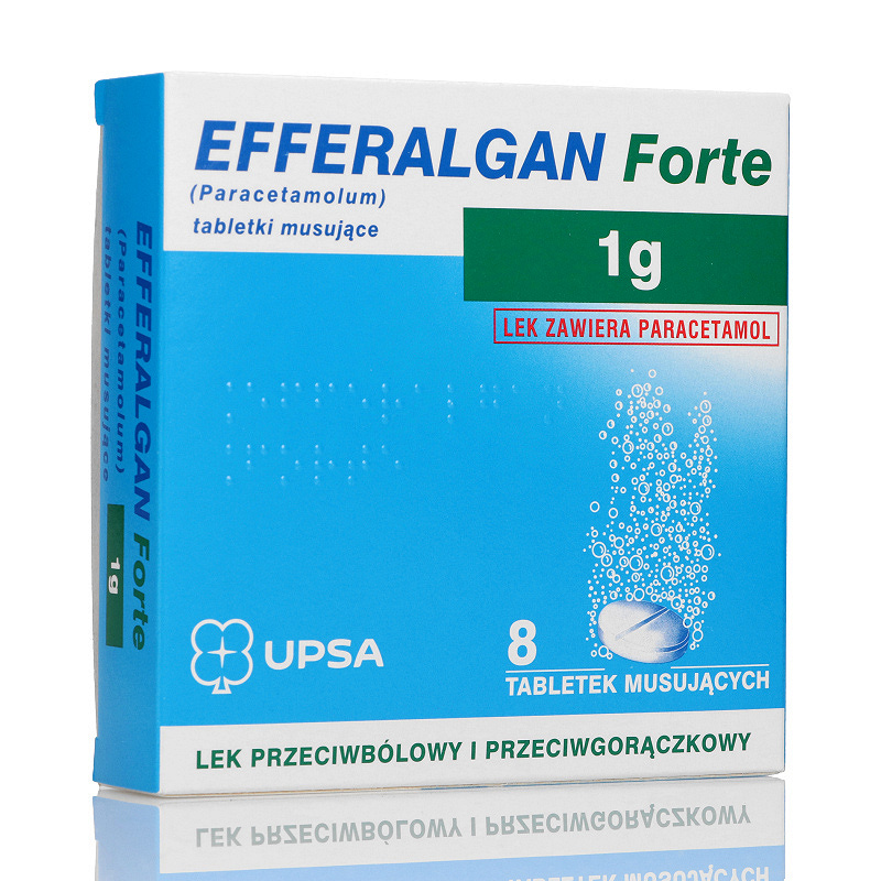 Efferalgan Forte, tabletki musujące na ból róźnego pochodzenia i gorączkę, 8 szt.