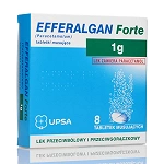 Efferalgan Forte tabletki musujące na ból róźnego pochodzenia i gorączkę, 8 szt.