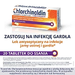 Chlorchinaldin  tabletki na zakażenia bakteryjne jamy ustnej o smaku porzeczkowym, 20 szt.