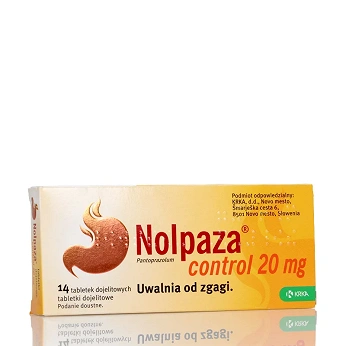 Nolpaza control, tabletki dojelitowe na refluks i zgagę, 14 szt.