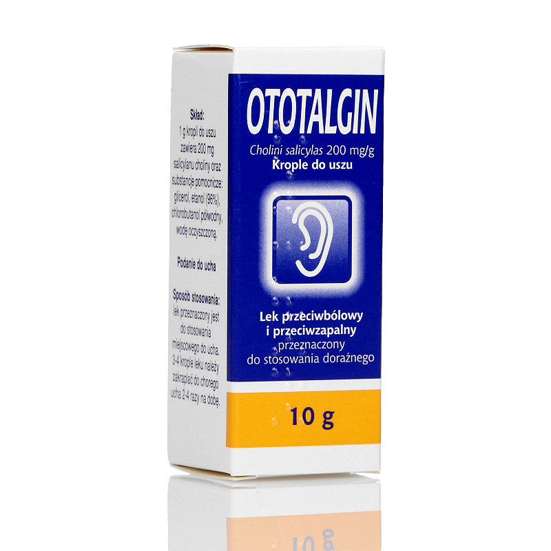 Ototalgin krople na stany zapalne zewnętrznego przewodu słuchowego, butelka 10 g