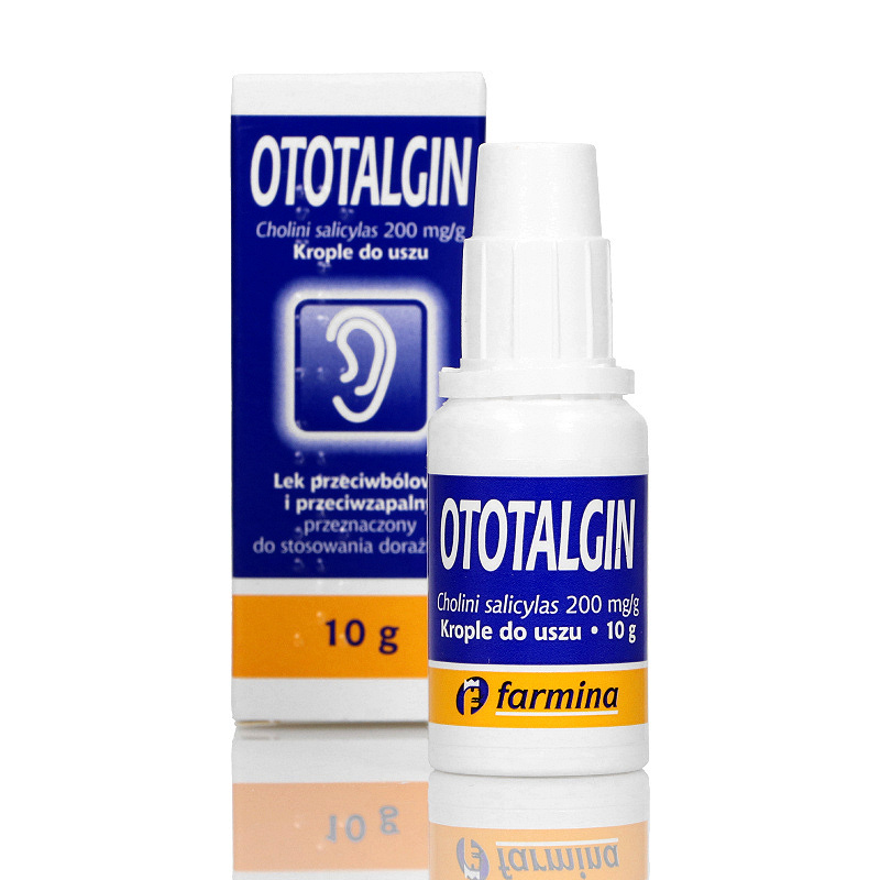 Ototalgin, krople na stany zapalne zewnętrznego przewodu słuchowego, butelka 10 g
