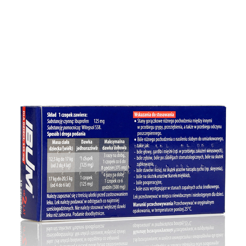 Ibum dla dzieci, czopki doodbytnicze , 125 mg, 10 szt.