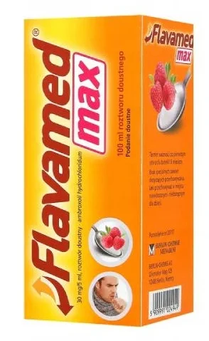 Flavamed Max 30mg/5 ml syrop, smak malinowy, 100 ml