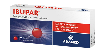 Ibupar, tabletki przeciwbólowe, przeciwgorączkowe, przeciwzapalne, 10 szt.