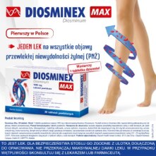 Diosminex Max, tabletki na uczucie ciężkich nóg oraz nocne skurcze, 30 szt.