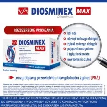 Diosminex Max, tabletki na uczucie ciężkich nóg oraz nocne skurcze,  60 szt.