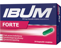 Ibum Forte , kapsułki przeciwbólowe, przeciwgorączkowe, przeciwzapalne, 400 mg, 24 szt.