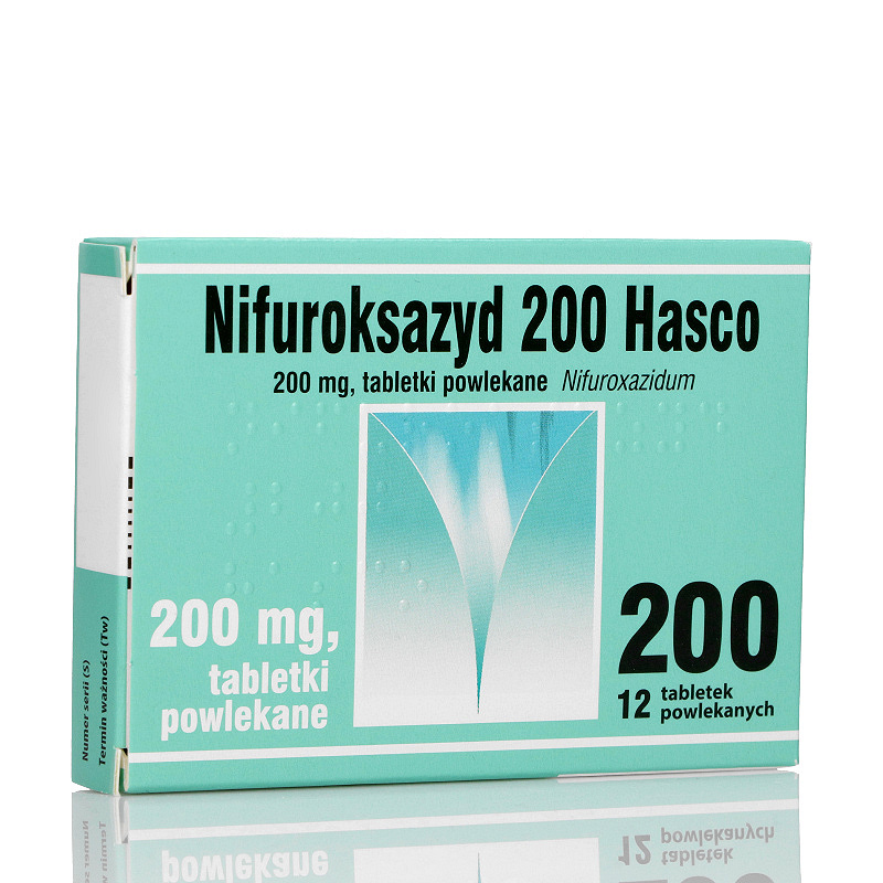 Hasco Nifuroksazyd 200 mg tabletki na ostrą i przewlekłą biegunkę, 24 szt.