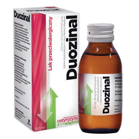 Duozinal, syrop o działaniu przeciwalergicznym 150 ml