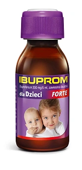 Ibuprom dla Dzieci Forte, zawiesina na gorączkę o smaku truskawkowym, butelka 100 ml