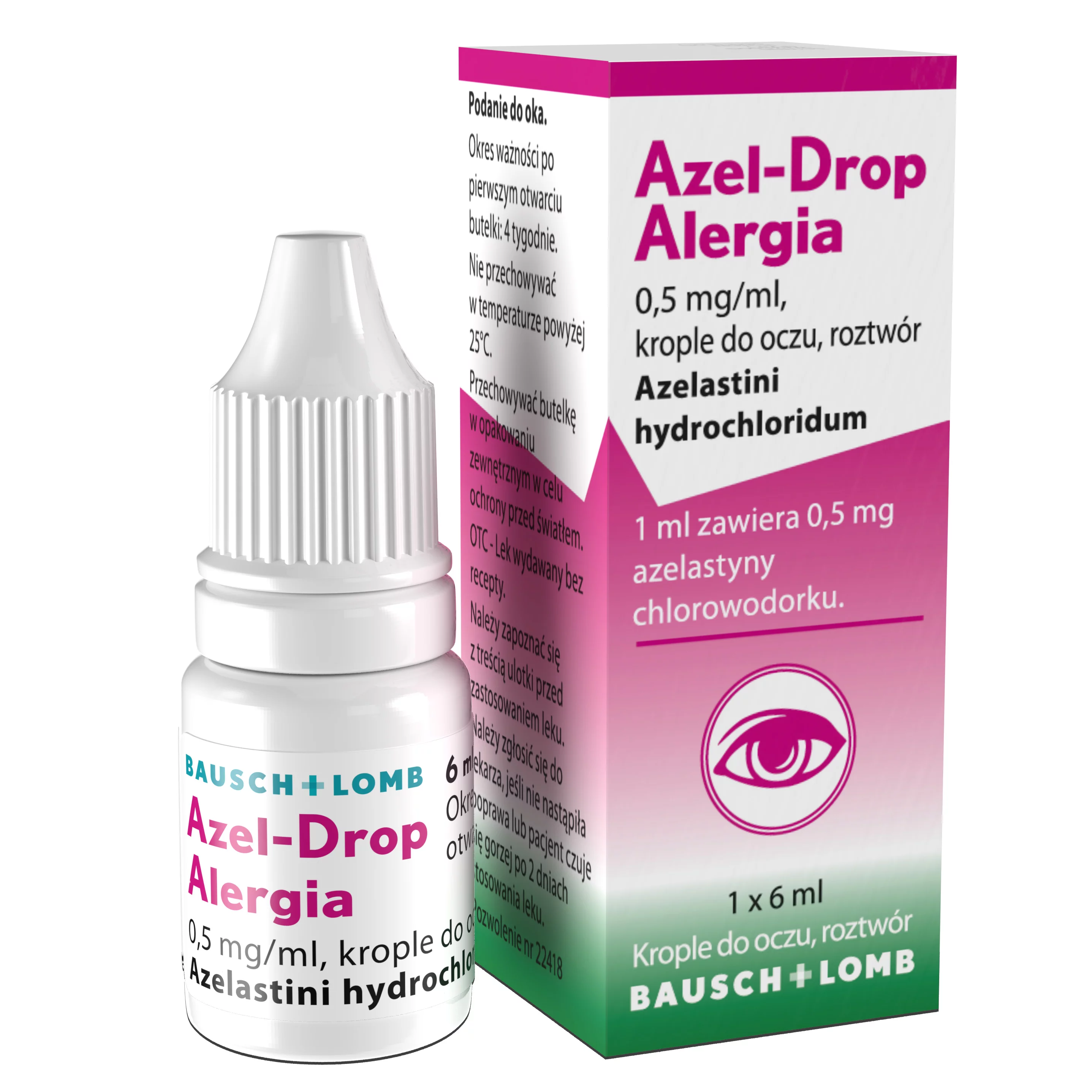 Azel-Drop Alergia, krople do oczu na objawy alergii sezonowych, 6 ml
