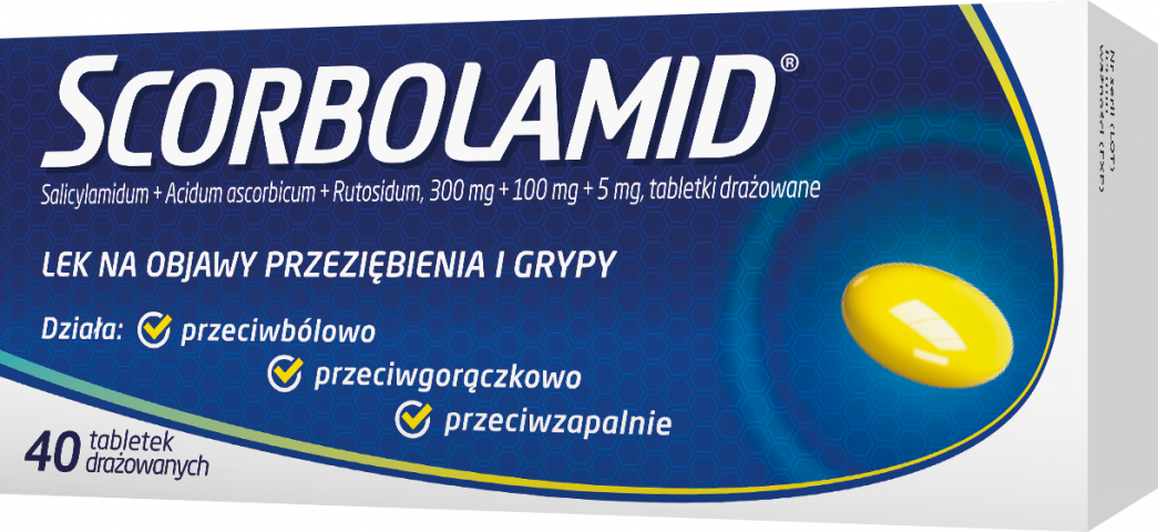 Scorbolamid tabletki na gorączkę i ból związany z przeziębieniem, 40 szt.