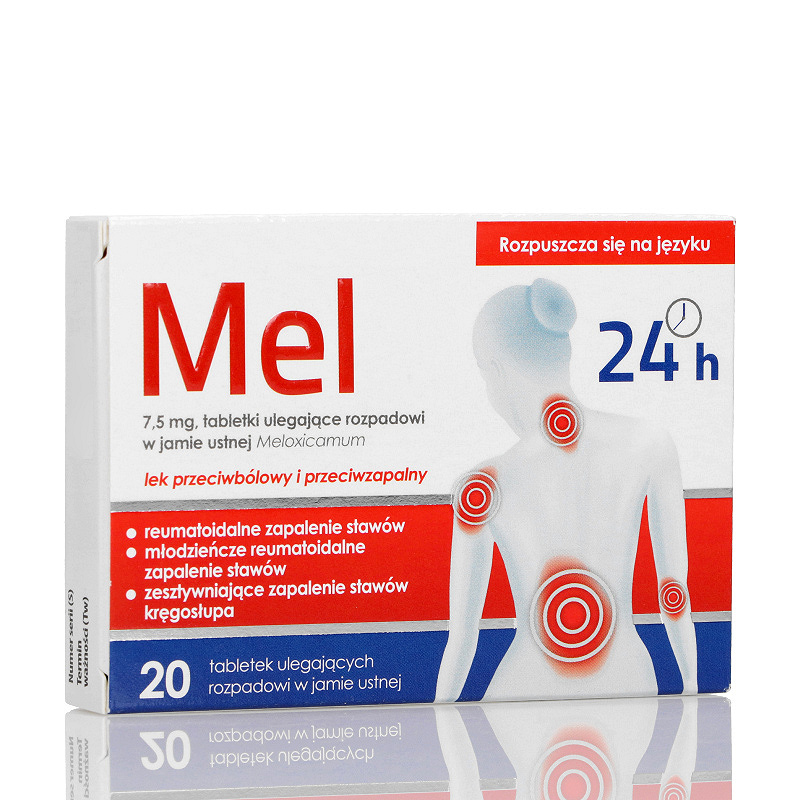 Mel, tabletki przeciwzapalne, przeciwbólowe, przeciwgorączkowe, 20 szt.