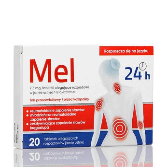 Mel, tabletki przeciwzapalne, przeciwbólowe, przeciwgorączkowe, 20 szt.