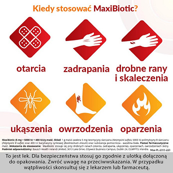 Maxibiotic, maść na drobne ranu i otarcia, 10 sasz.