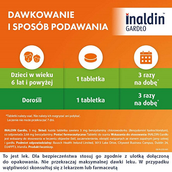 Inaldin Gardło, tabletki do ssania na ból gardła, 20 szt.
