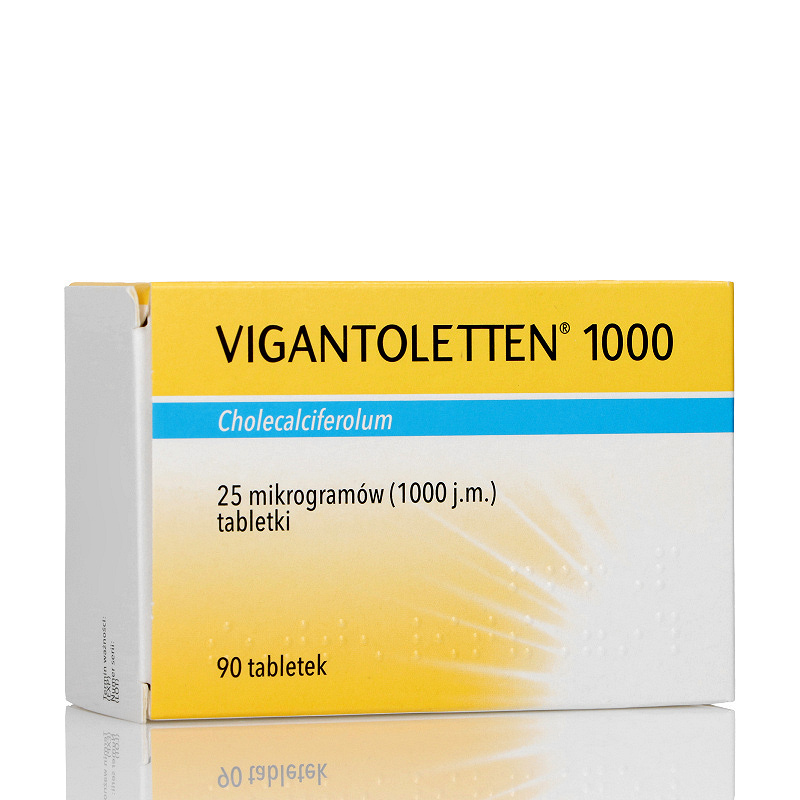 Vigantoletten 1000, tabletki z witaminą D na mięśnie i silne kości, 90 szt.