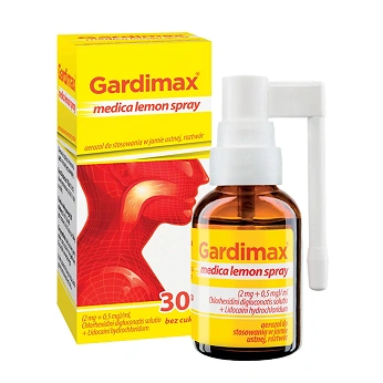 Gardimax medica lemon spray, na stany zapalne jamy ustnej i gardła, 30 ml