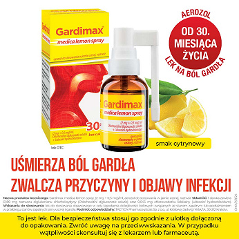 Gardimax medica lemon spray, na stany zapalne jamy ustnej i gardła, 30 ml