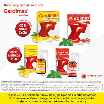 Gardimax medica lemon spray, na stany zapalne jamy ustnej i gardła, 30 ml