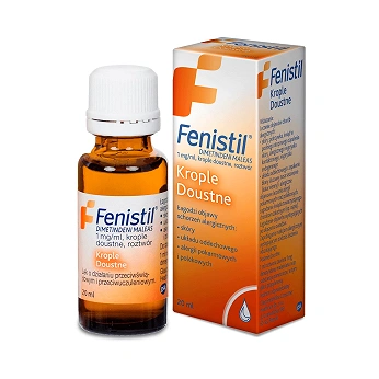 Fenistil, krople o działaniu przeciwświądowym i przeciwuczuleniowym, 20 ml