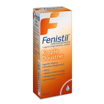 Fenistil, krople o działaniu przeciwświądowym i przeciwuczuleniowym, 20 ml