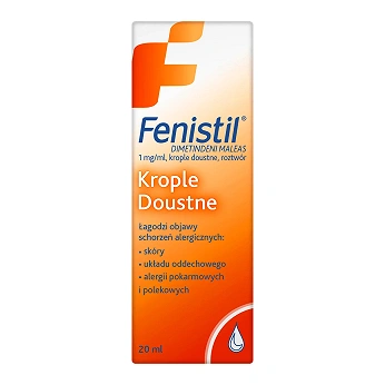Fenistil, krople o działaniu przeciwświądowym i przeciwuczuleniowym, 20 ml