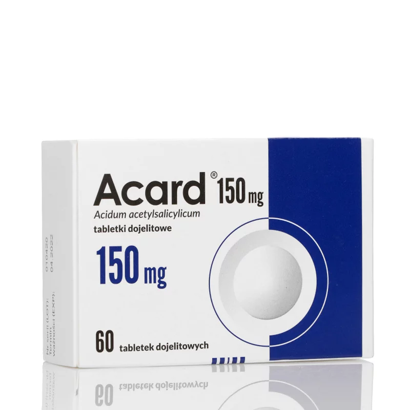 Acard 150 mg, tabletki dojelitowe stosowne w chorobach niedokrwiennych serca, 60 szt.