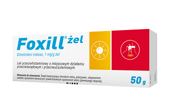 Foxill, żel przeciwhistaminowy o działaniu przeciwświądowym i przeciwuczuleniowym, 50 g