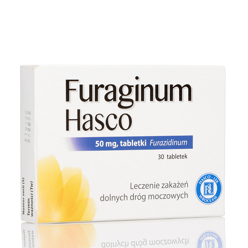 Furaginum Hasco, tabletki stosowane w leczeniu zakażeń dolnych dróg moczowych, 30 szt.