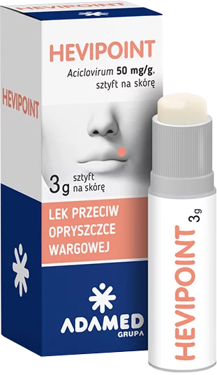 Hevipoint, sztyft na skórę przeciw opryszczce wargowej, 3 g