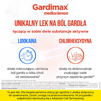 Gardimax Medica lemon, tabletki o smaku cytrynowym, 24 szt.